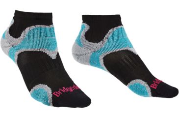 Image of Bridgedale Trailsport Ultralight T2 Merino Cool Comfort Ankle Socks - Womens, Black, Small, 710612-846-S