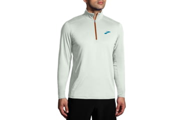 Image of Brooks Dash 1/2 Zip 2.0 - Mens, Htr Dark Mist, XS, 211451381.020