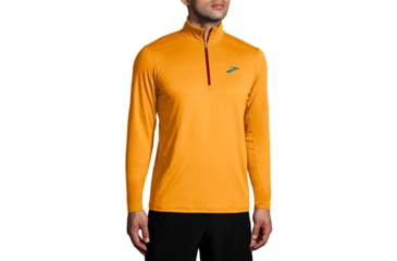 Image of Brooks Dash 1/2 Zip 2.0 - Mens, Htr Marigold, XL, 211451877.040
