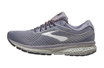Image of Brooks Ghost 12 - Womens, Granite/Peacoat/Peach, Medium, 6.0, 1203051B086.060