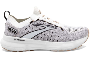 Image of Brooks Glycerin StealthFit 20 Running Shoes - Womens, Medium, White/Black/Cream, 10.5, 1203721B163.105