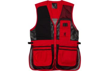 Image of Browning Bg Mesh Shooting Vest R-hand Small Black/red Trim