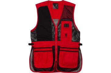 Image of Browning Bg Mesh Shooting Vest R-hand X-large Black/red Trim