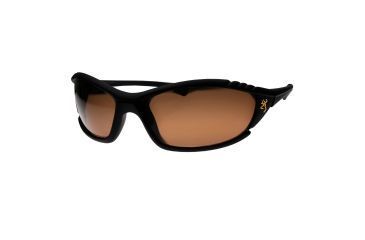 Image of Browning Eyewear Stalker Black Polycarbonate Frame Amber TAC 1.5 Polarized Lens Sunglasses BRN-STA-002