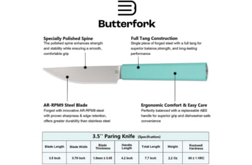 Image of Butterfork Paring Knife Green, BF01PKMT