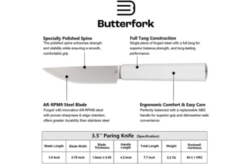 Image of Butterfork Paring Knife Light Gray, BF01PKLG