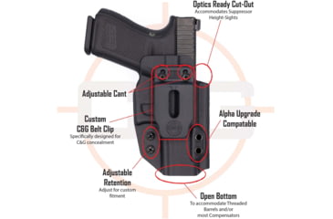 Image of C&amp;G Holsters Covert IWB Holsters, H&amp;K VP9sk, Right Hand, Black, 1458-100