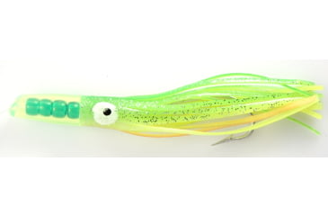 Image of C&amp;H Lures Rattle Jet Trolling Lure Rigged &amp; Ready, 100LB Mono, 6 ft, 7/0 Hook, Green/Chartreuserse Skirt, CH-RJ-04