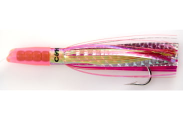 Image of C&amp;H Lures Rattle Jet Trolling Lure Rigged &amp; Ready, 100LB Mono, 6 ft, 7/0 Hook, PearlPink/Silver Mylar Skirt, CH-RJ-26