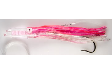 Image of C&amp;H Lures Rattle Jet XL Trolling Lure Rigged &amp; Ready, 130LB Mono, 6 ft, 8/0 Hook, Pink/Silver/Purple Skirt, CH-RJX-04
