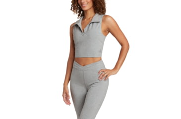 Image of Body Glove Full of Secrets Polo Crop Top - Heather Grey 91ABFBDD, S, Heather Grey, JT25070B1643D-032-S
