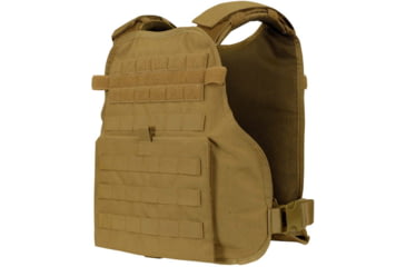 Image of Caliber Armor AR550 11 x 14 Level III+ Body Armor w/ PolyShield Spall Coat and Condor MOPC Package, Coyote Brown, Large/2XL, 19-AR550-MOPC-1114-SPC-CB