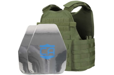 Image of Caliber Armor AR550 11 x 14 Level III+ Body Armor w/ PolyShield Spall Coat and Condor MOPC Package, OD Green, Large/2XL, 19-AR550-MOPC-1114-SPC-OD