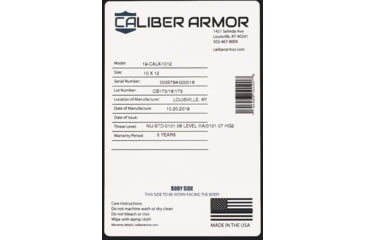 Image of Caliber Armor CaliberX Level IIIA UHMWPE/Para Aramid Soft Body Armor Plate, 8x10 inch, Multi-Curved, SAPI, Black, 19-CALX-0810