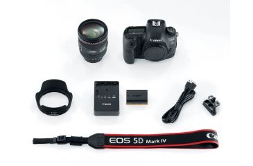 Image of Canon EOS 5D Mark IV Camera, w/EF 24-70mm IS USM Standard Zoom Lens Kit, Black 1483C018