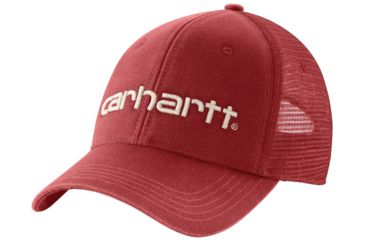 Image of Carhartt Canvas Mesh-Back Cap - Womens, Dark Barn Red, One Size, 104342-DBD-OFA