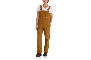 Image of Carhartt Crawford Double Front Bib Overalls - Women's, Carhartt Brown, Small/Short, 102438-211-SHT-S