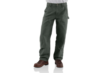Image of Carhartt Washed-Duck Double-Front Work Dungaree - Men's, Moss, 34-28, B136-MOS-34-28