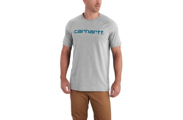 Image of Carhartt Force Cotton Delmont Gphc Short Sleeve T-Shirt for Mens, Heather Gray, Medium/Regular 102549-034-REG-M