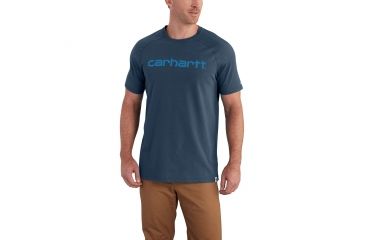 Image of Carhartt Force Cotton Delmont Gphc Short Sleeve T-Shirt for Mens, Light Huron Heather, Small/Regular, 102549-446-REG-S