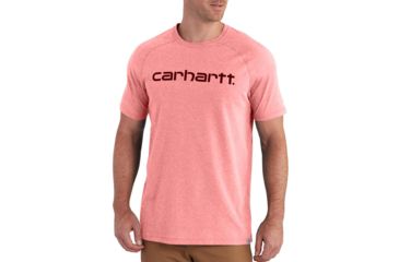 Image of Carhartt Force Cotton Delmont Graphic Short Sleeve T-Shirt - Mens, Coral Haze Heather, Medium, 102549-P04-REG-M