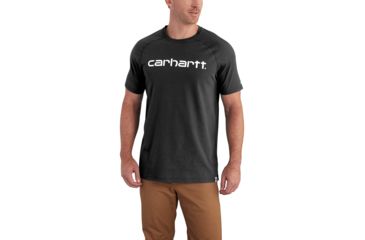 Image of Carhartt Force Cotton Delmont Graphic Shortt Sleeve T Shirt - Mens, Black, Large, Tall, 102549-001-TLL-L