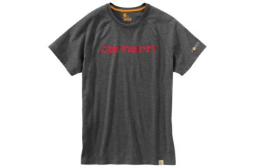 Image of Carhartt Force Cotton Delmont Graphic Shortt Sleeve T Shirt - Mens, Carbon Heather, Extra Large, Tall, 102549-026-TLL-XL