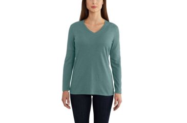 Image of Carhartt Lockhart Long Sleeve V-neck T-shirt - Womens, Elm Heather, XXL-REG 102761-354-REG-XXL