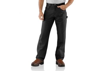 Image of Carhartt Loose Fit Canvas Carpenter Five Pocket Pants - Mens, Black, 34 Waist, 32 Inseam B159-BLK-32-34