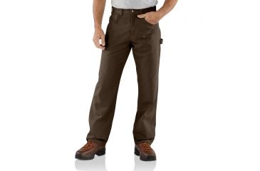 Image of Carhartt Loose Fit Canvas Carpenter Five Pocket Pants - Mens, Dark Brown, 35 Waist, 32 Inseam B159-DKB-32-35