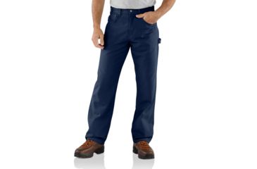 Image of Carhartt Loose Fit Canvas Carpenter Five Pocket Pants - Mens, Navy, 34 Waist, 32 Inseam B159-NVY-32-34
