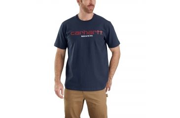 Image of Carhartt Lubbock Graphic Short Sleeve T-shirt - Mens, Navy, L-REG 103181-412-REG-L