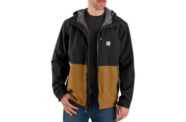 Image of Carhartt OJ039 Storm Defender Nylon Jacket - Mens, Black/Carhartt Brown, Small, 104039-N05-REG-S