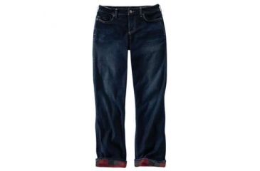 Image of Carhartt Original Fit Blaine Flannel Lined Jean - Womens, Dark Bluestone, 12-Short, 102729-474-SHT-12