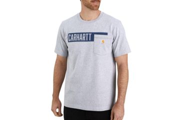 Image of Carhartt Relaxed Fit Heavyweight Short-Sleeve Graphic T-Shirt - Mens, Heather Gray, Extra Large, 104180-HGY-REG-XL