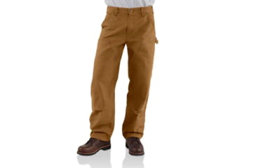 Image of Carhartt Washed-Duck Double-Front Work Dungaree - Men's, Carhartt Brown, 32-32, B136-BRN-32-32