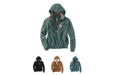 Image of Carhartt Wildwood Jacket - Women's, Balsam Green, Black, Carhartt Brown, Sea Glass