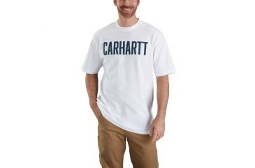 Image of Carhartt Workwear Graphic Block Logo Short Sleeve T-shirt - Mens, Black, M-REG 103177-100-REG-M