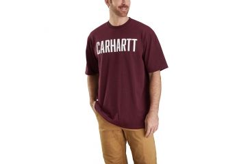 Image of Carhartt Workwear Graphic Block Logo Short Sleeve T-shirt - Mens, Port Heather, XL-REG 103177-645-REG-XL