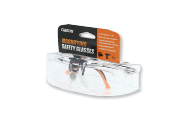 Image of Carson Magnifying Safety Glasses Scratch-Resistant Poly Carbonate Lenses, Clear, 2.5 diopter, vm-20