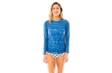 Image of Carve Designs Sunset Rashguard, Womens, Shibori with Indigo, XL, RGSU14-978-XL