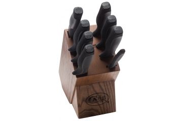Image of Case Household Cutlery Black Synthetic Handles - 9-Piece Block Set, 31725