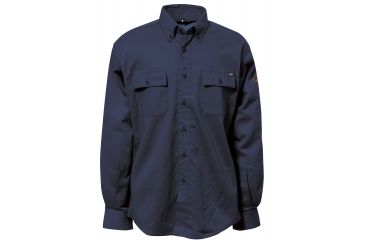 Image of Caterpillar Flame Resistant Work Shirt With Stretch Panels, FR Navy, 2XL 1610002-57E-2XL
