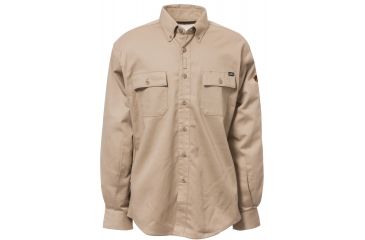 Image of Caterpillar Flame Resistant Work Shirt With Stretch Panels, FR Kelp, Large 1610002-97G-L