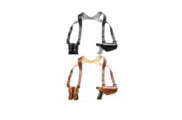 Image of Cebeci Arms Springfield Leather Horizontal Shoulder Holster LHS 21020, Black, Tan