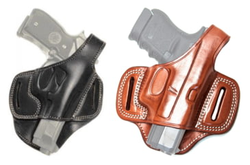 Image of Cebeci Arms Walther Leather Open Muzzle Pancake Holster, Black, Tan