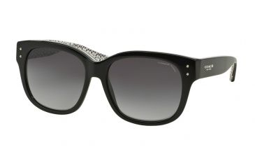 Image of Coach L074 SIENNA HC8086 Bifocal Prescription Sunglasses HC8086-5214T3-56 - Lens Diameter 56 mm, Frame Color Black/Black White Sig C