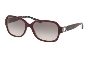 Image of Coach L1031 HC8241 Sunglasses 55203B-57 - Match Oxblood Frame, Grey Pink Gradient Lenses