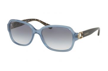 Image of Coach L1031 HC8241 Sunglasses 552179-57 - Match Milky Blue Denim Frame, Blue Gradient Lenses