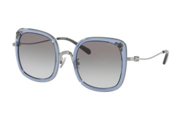 Image of Coach L1081 HC7101B Progressive Prescription Sunglasses, 53mm, Shiny Gunmetal/Transparent Purple, HC7101B-900411-53-PRO